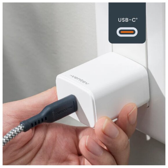 Ventev Wall Charger 1 Port 20 Watt USB-C Ultrafast Power Box in Retail Box White - Picture 3 of 9